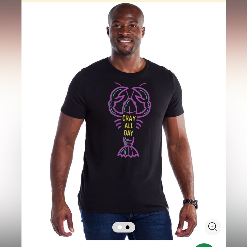Tipsy Elves Black Cray All Day Tee Purple Yellow Lobster Graphic new